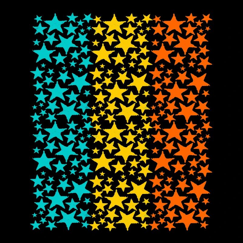 Glowing Rainbow Stars Pattern