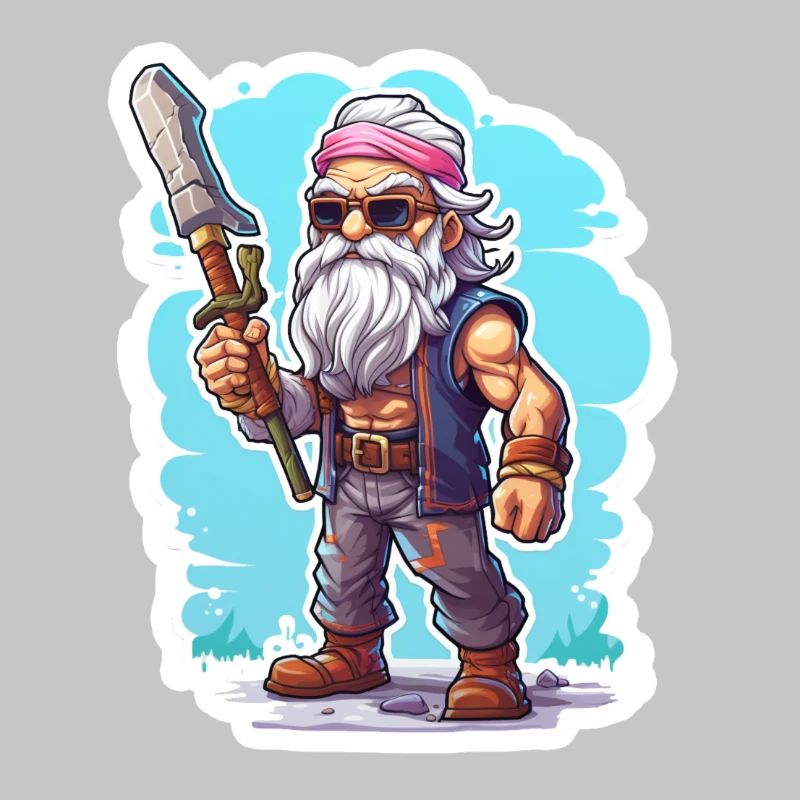 Pixel Rocker Long Beard Gaming Shirt