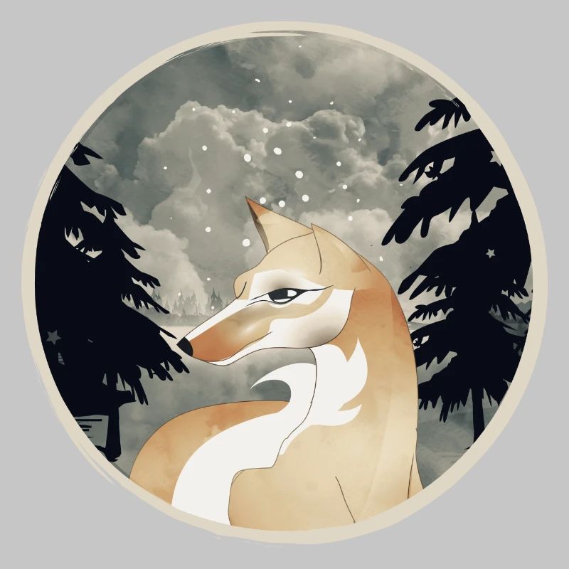 Patch de renard dans le Style Vintage dessiné à la main