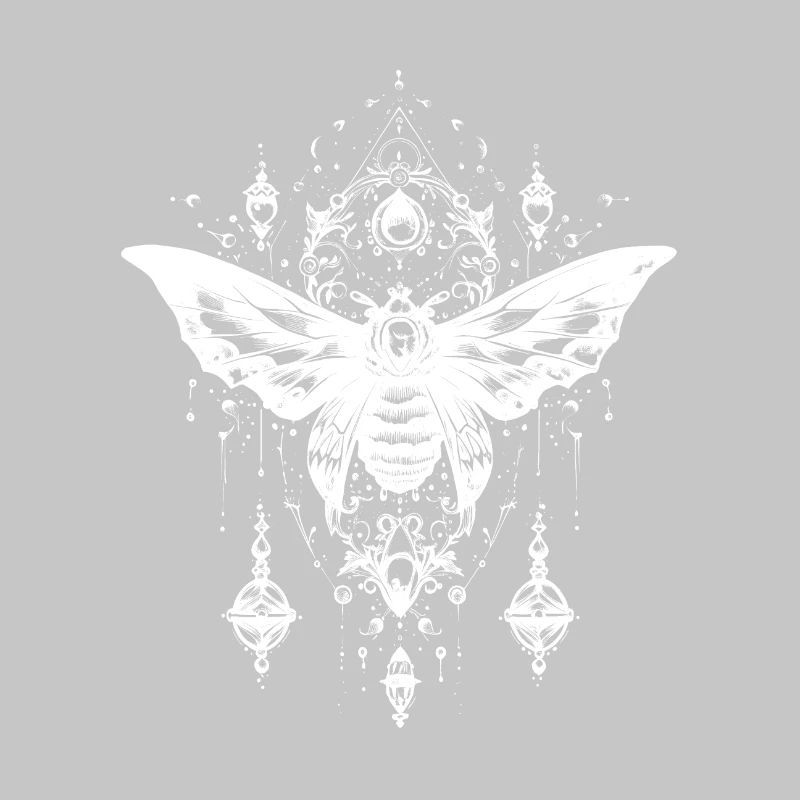 Mystical moth with magical ornaments