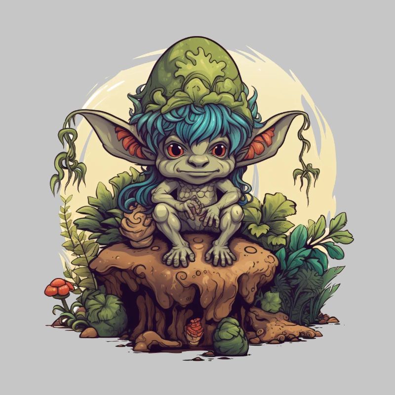 Mushroom Leprechaun Tree Trunk Forest Fantasy Shirt