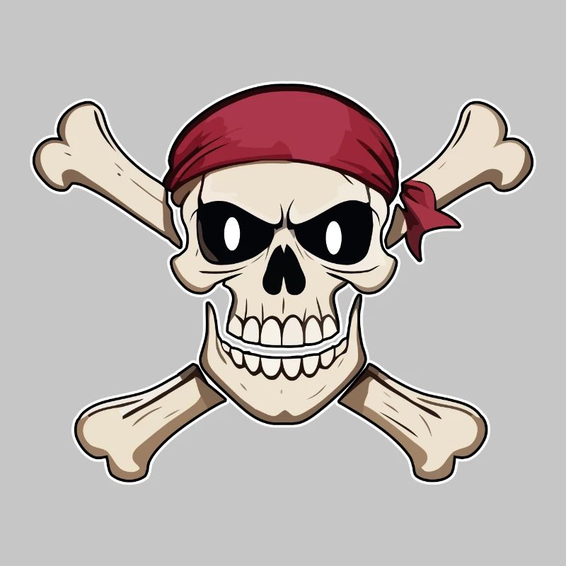 Pirate Flag Pirate Head Skull and Bones
