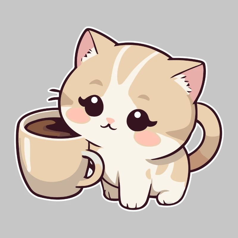 Chaton avec tasse à café