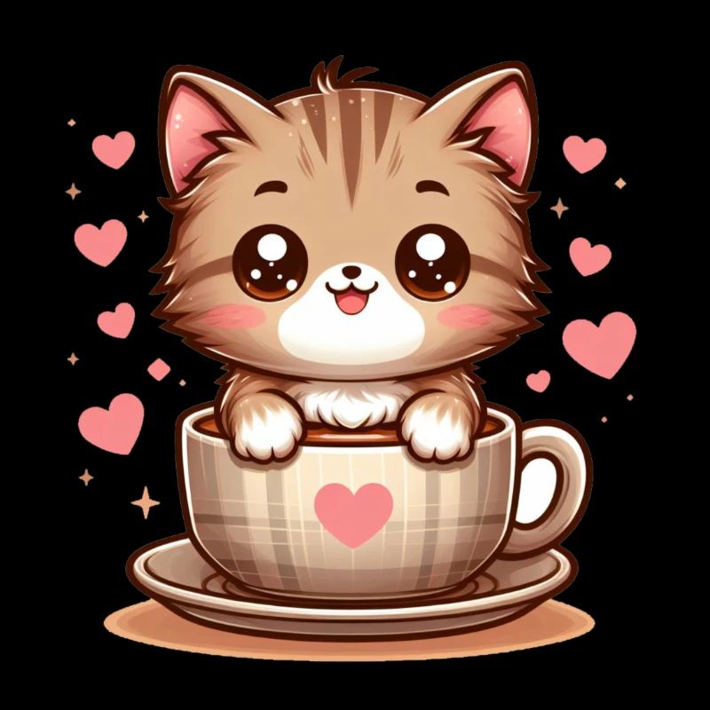 Chat avec tasse à café 2