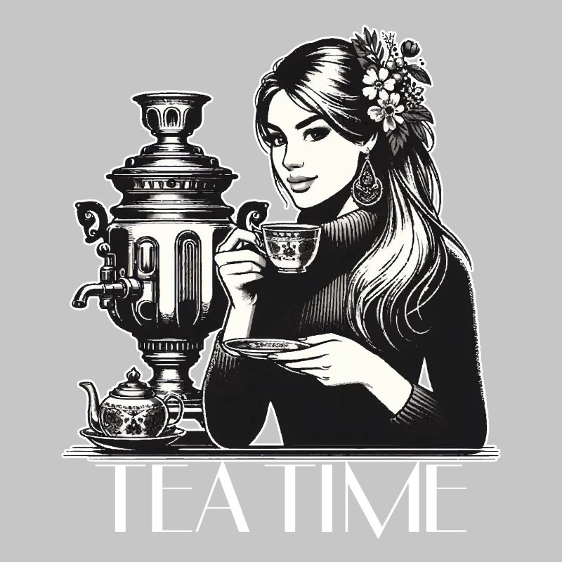 Samowar Teezeit Frau Geschenk