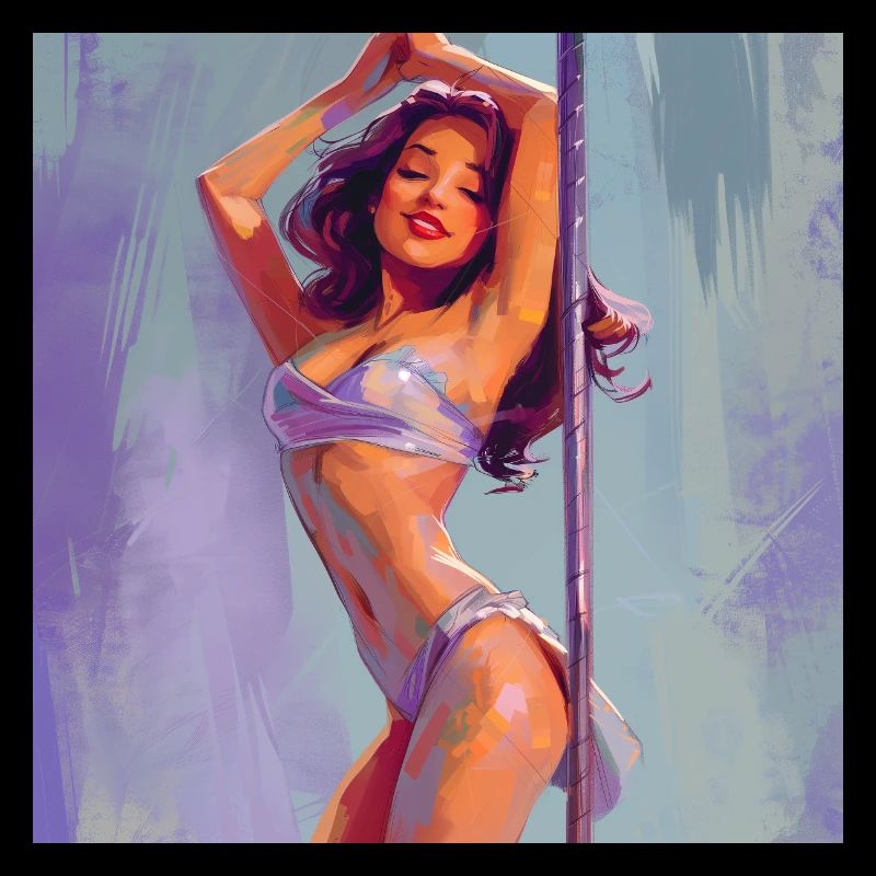 Poledancer se sentant elle-même
