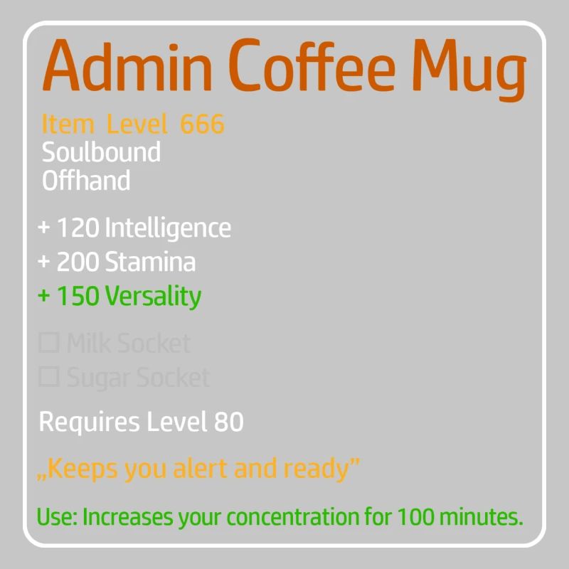 Admin Tasse à café avec statistiques