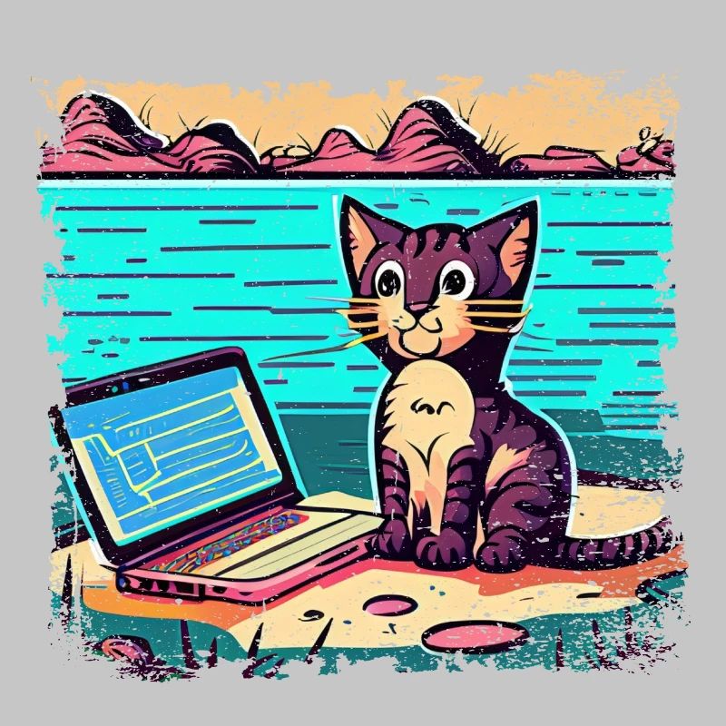 Chat avec ordinateur portable