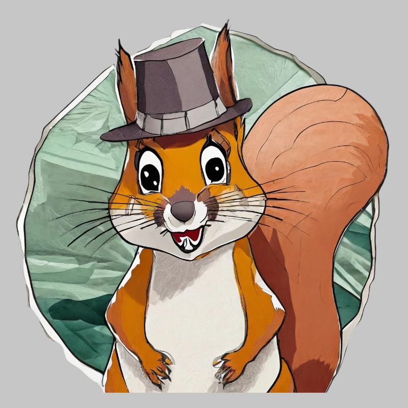 écureuil drôle avec chapeau