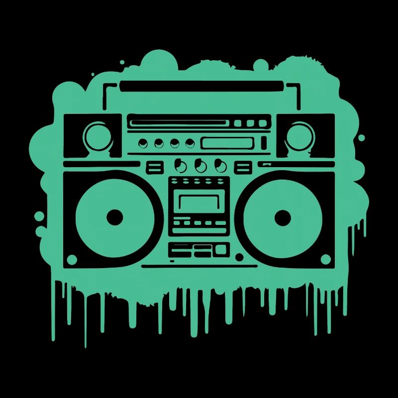 Cyan Ghettoblaster (durchsichtig)