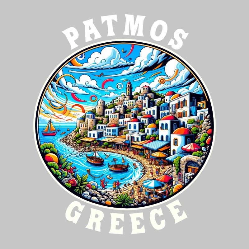 Vacances à Patmos, Grèce, baie de la mer Égée