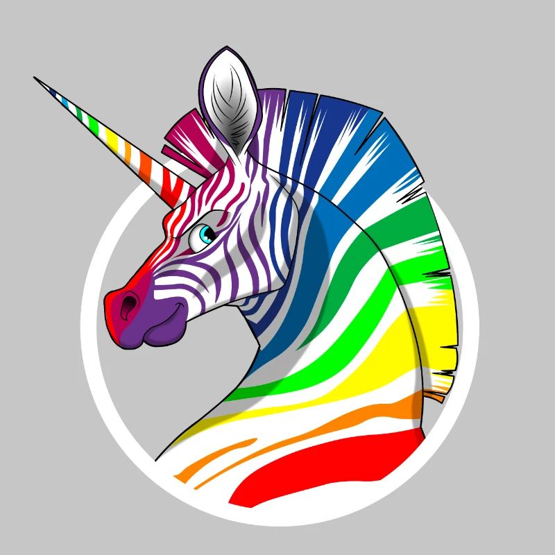 Regenbogen Einhorn Zebra