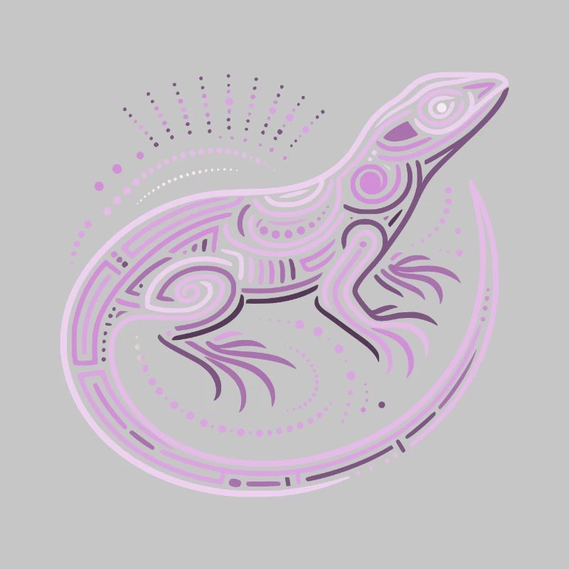 Lizard shades of purple aboriginal patterns, tribal