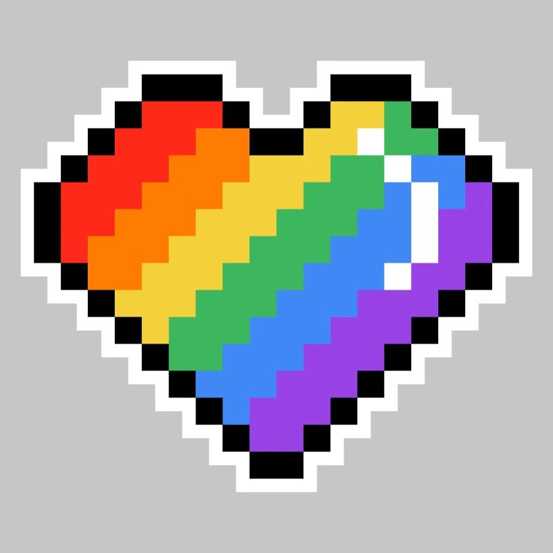 Pixel Rainbow Heart