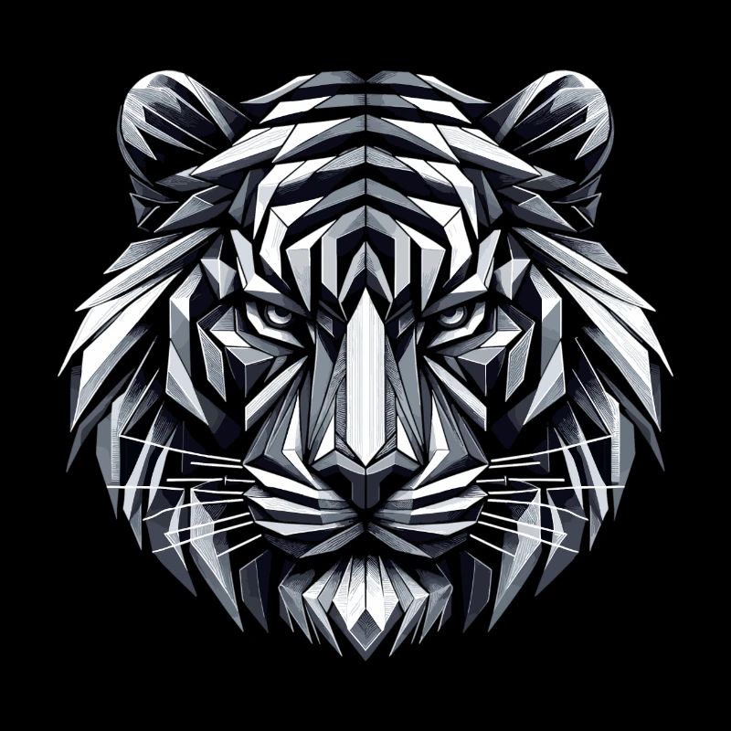 Tiger Head Geometric Geometry Gift