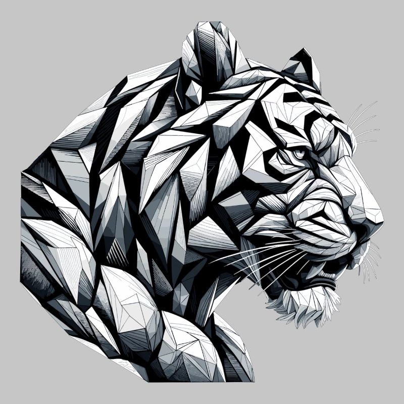 Tiger Head Geometric Geometry Gift