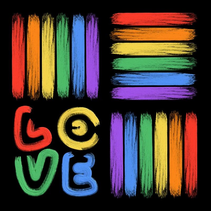 Rainbow Love Brush Art