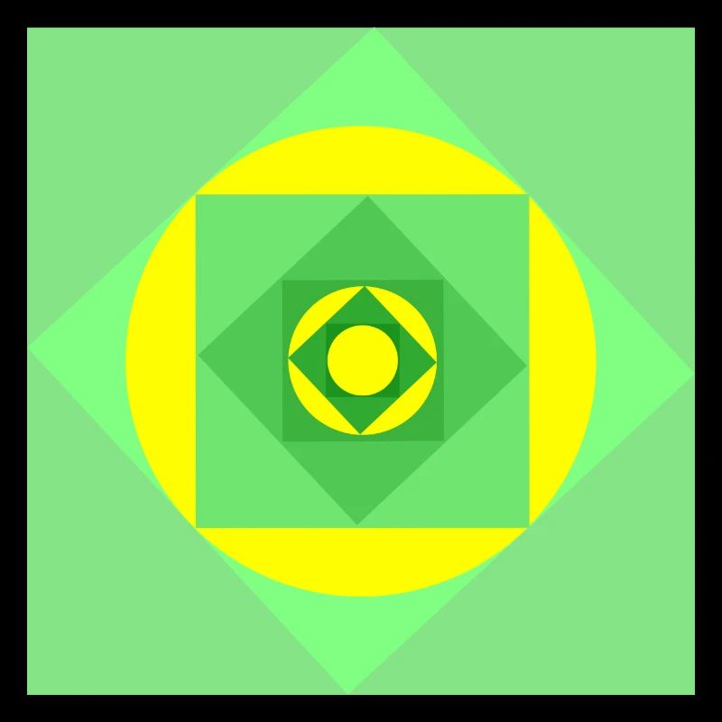 Colour play patterns in green and yellow