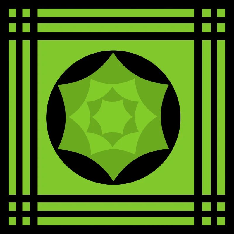 Jeu géométrique de couleurs en vert