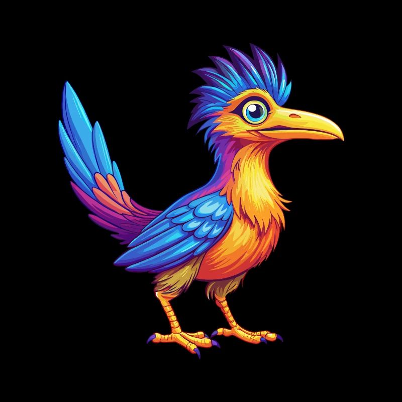 Roadrunner Bunte Kawaii Cartoon Figur Vogel
