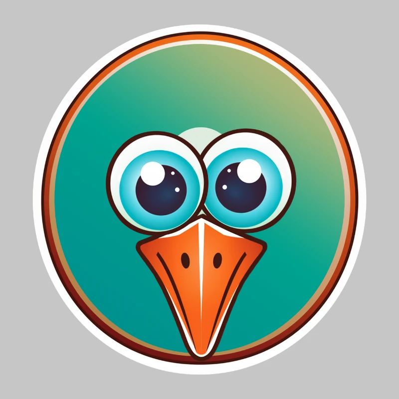 Bird head, funny, fun and green