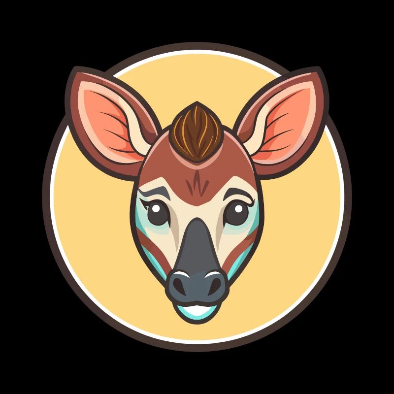 Okapi Kawaii Cartoon Figur Tier Haustier Gesicht