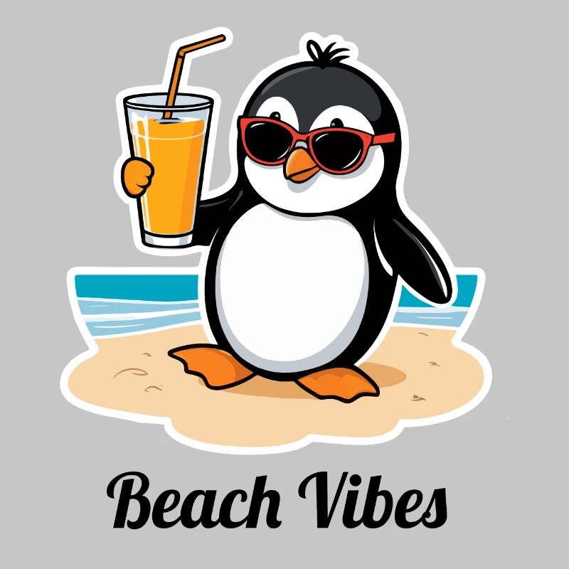 Pingouin de plage décontracté – sentiment de vacances d’été