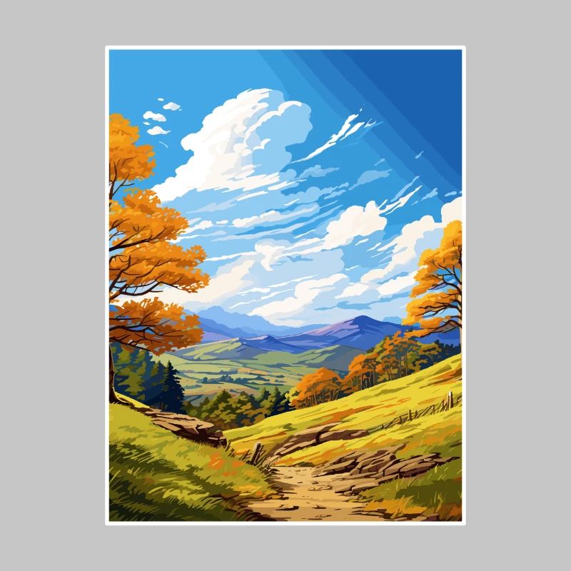 Affiche de voyage Clwydian Range et Dee Valley Aonb