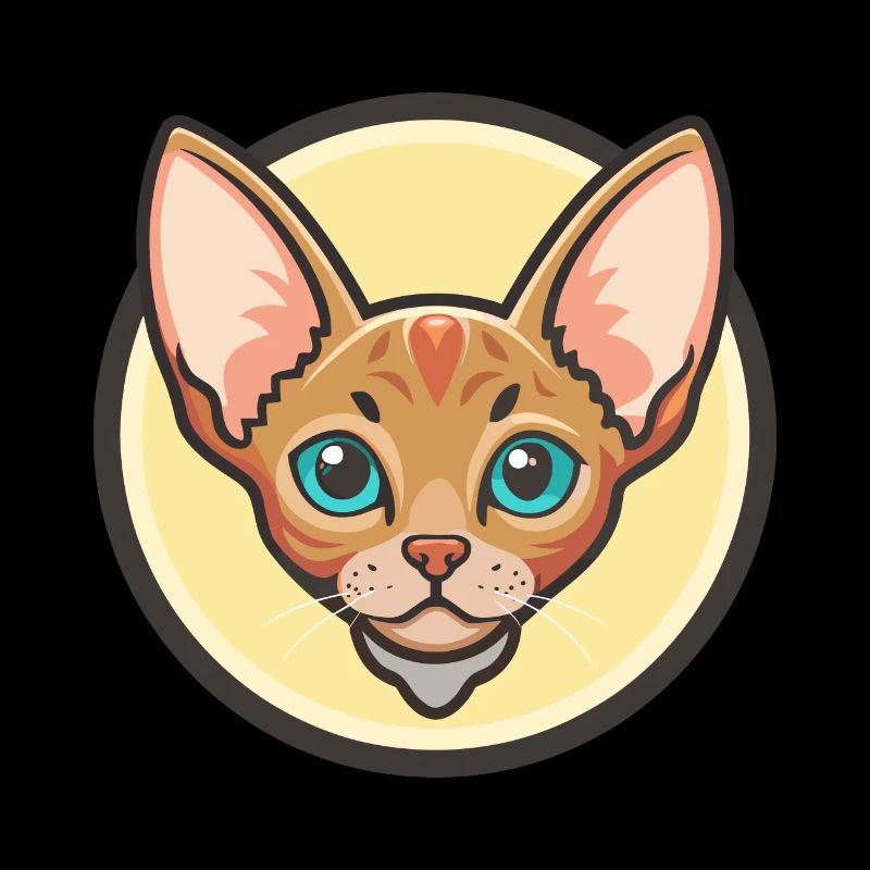 rouge Devon Rex Chat Race Dessin animé Kawaii Animal Pet