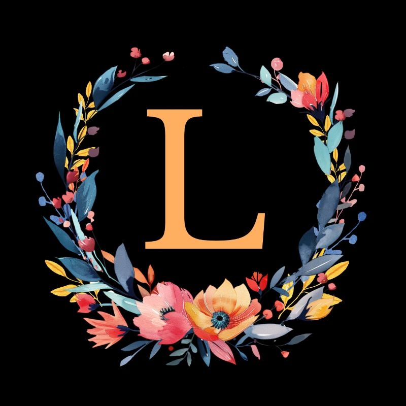 L Monogram, Couronne de fleurs, Personnalisable