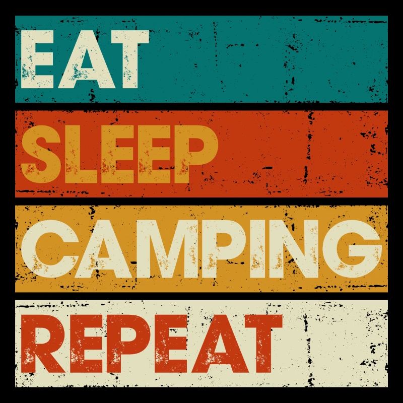 Manger dormir camping répéter rayé graphique