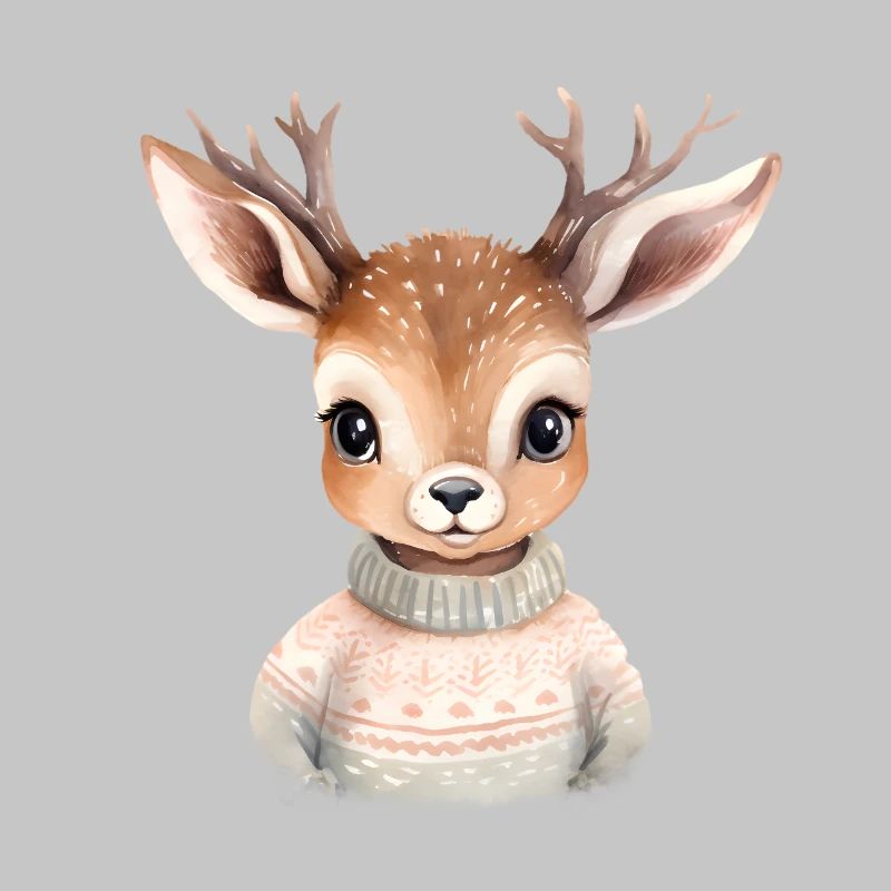 Cerf câlin en pull d’hiver