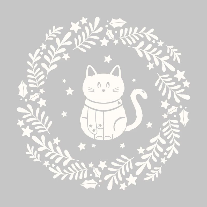 Couronne de Noël avec chat mignon