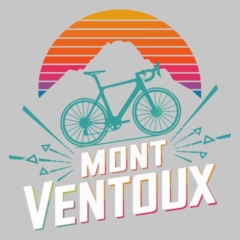 Mont Ventoux Retro Gradient Vélo de Route Art