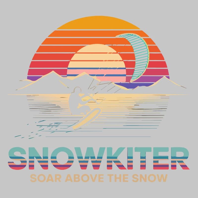 Conception d’aventure de snowboard au coucher du soleil