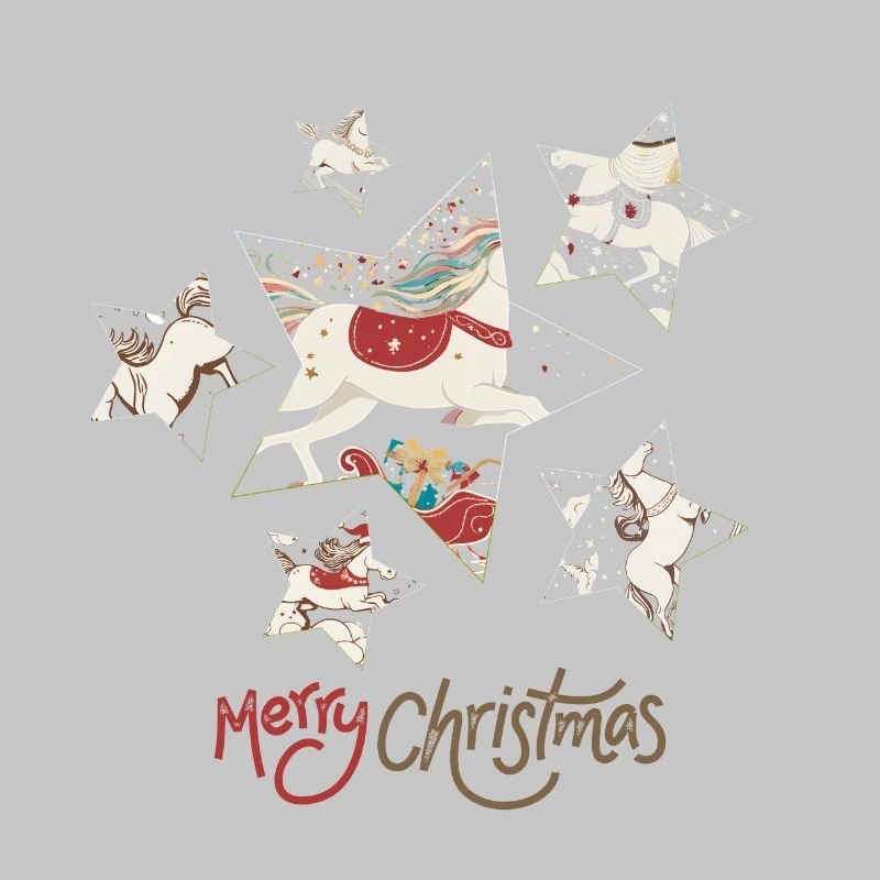 Weihnachtlicher Einhorn Stamm mit Sternen