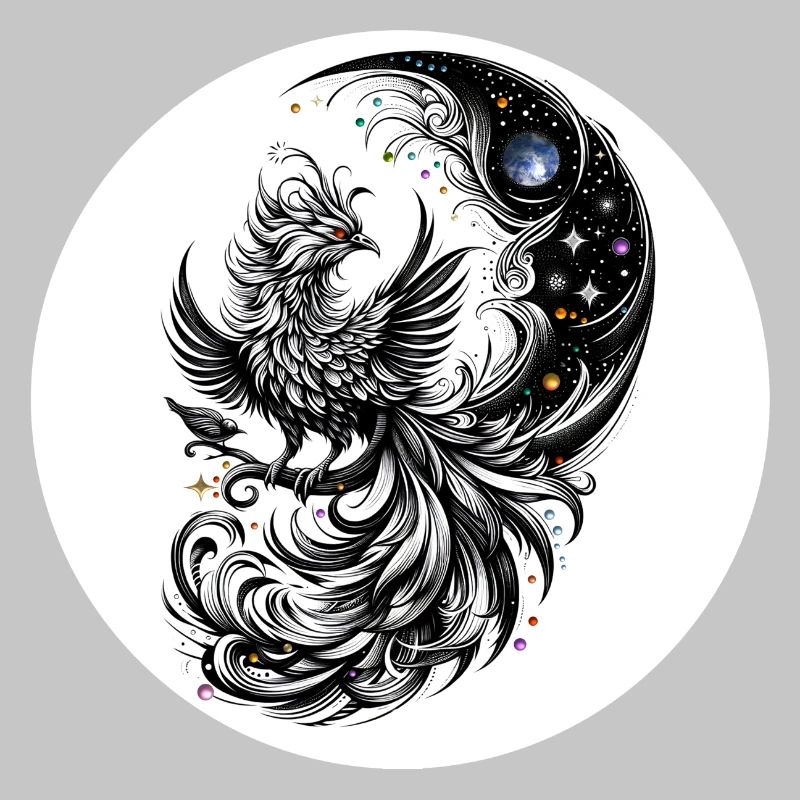 Comet Phoenix in the Moon Circle