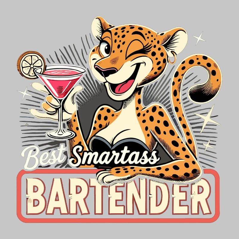 Bartender Barwoman Leopard Leopard Gift