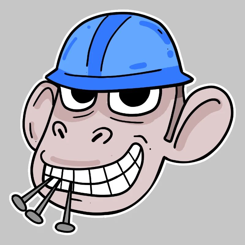 Singe Ouvrier du bâtiment de chantier