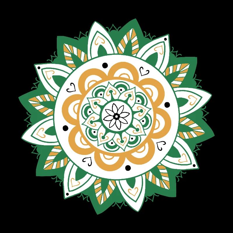 oriental pattern morocco green orange