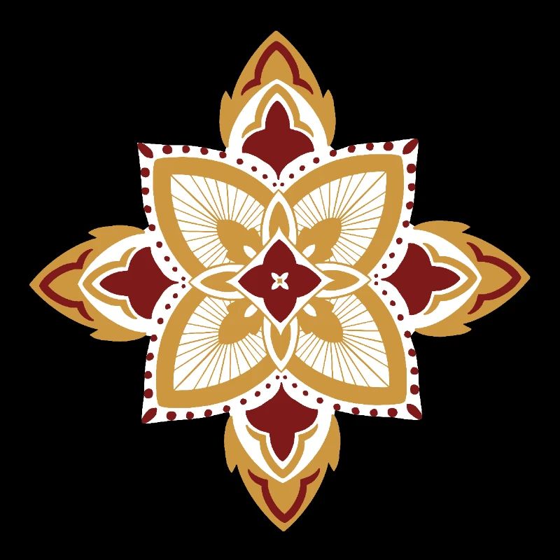 oriental pattern morocco gold red