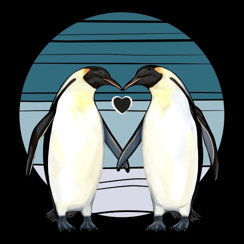 Valentinstag - Pinguin Liebe mit Herz
