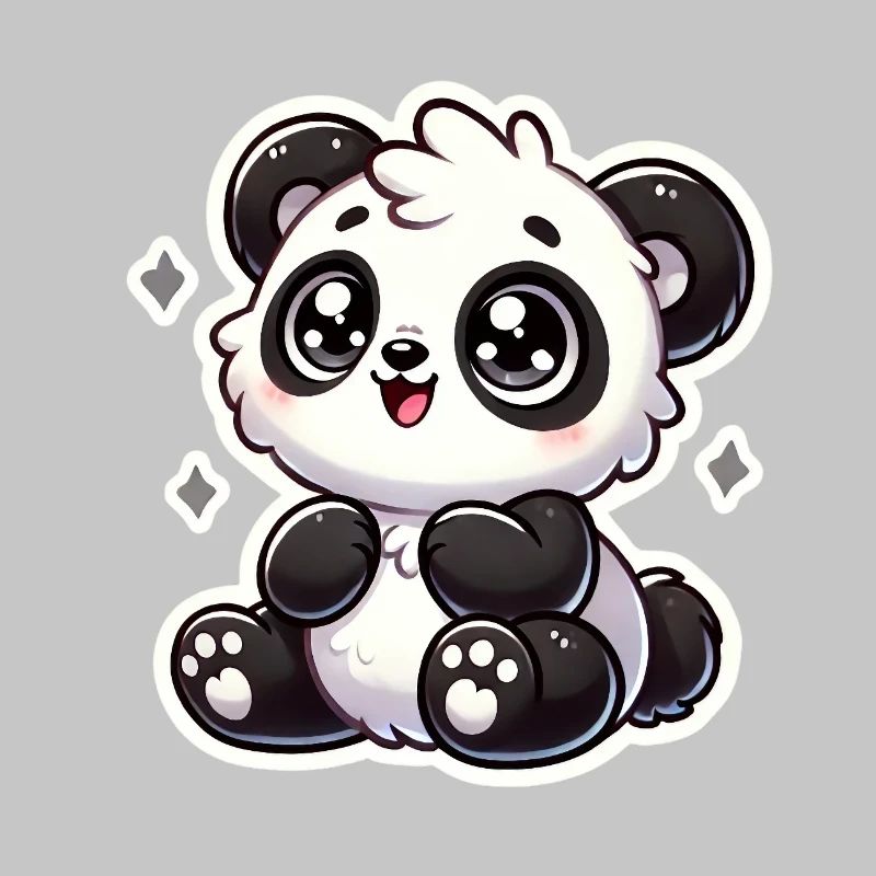 Fröhlicher Chibi-Panda