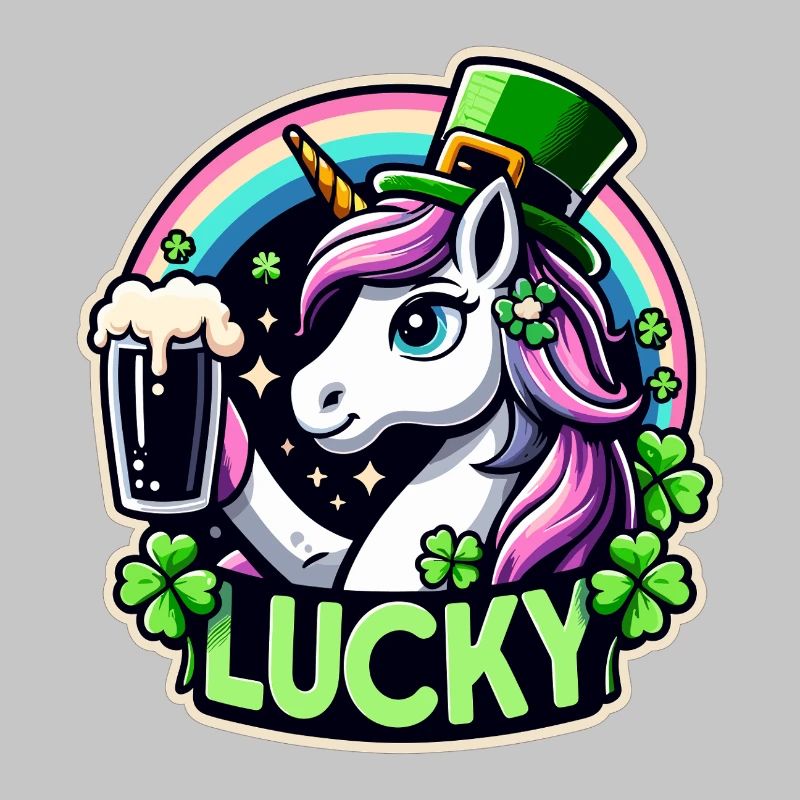 Saint-Patrick Leprechaun Licorne Heureux