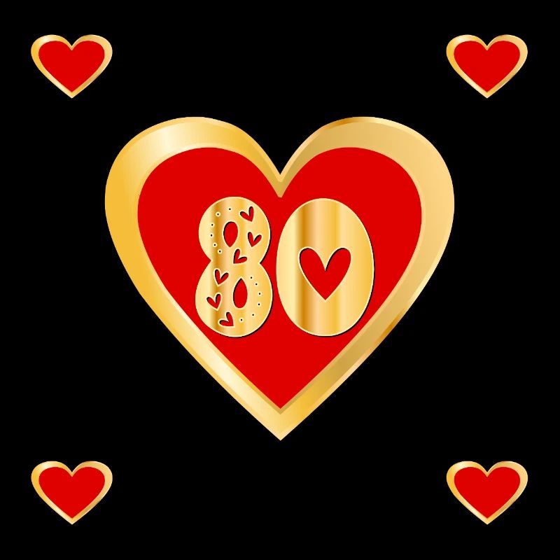 80th birthday Eighty Heart
