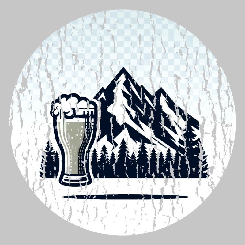 Berglandschaft mit Bierglas