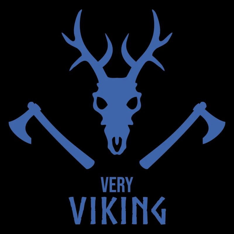 Wikinger Totenschädel Emblem mit Äxten