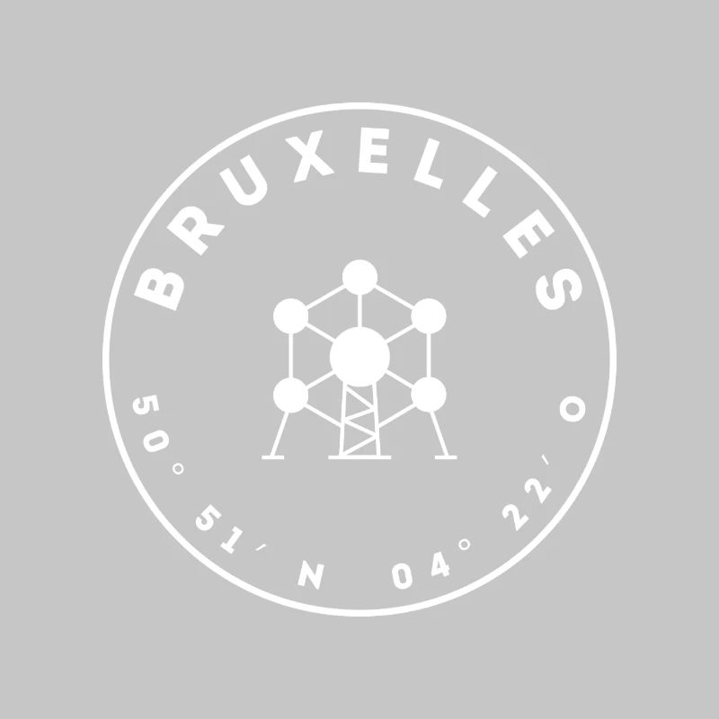Brussels with Atomium and coordinates