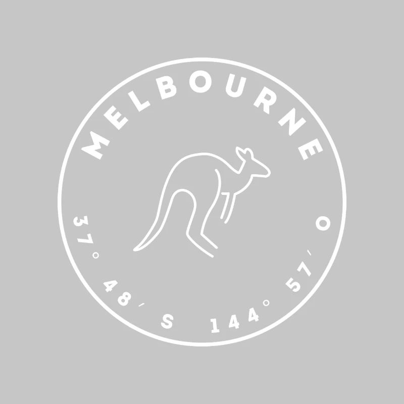 Melbourne with kangaroo and coordinates