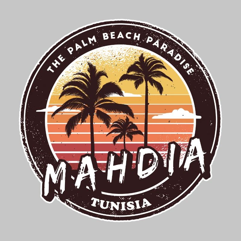 Mahdia Palm Trees Vintage Design